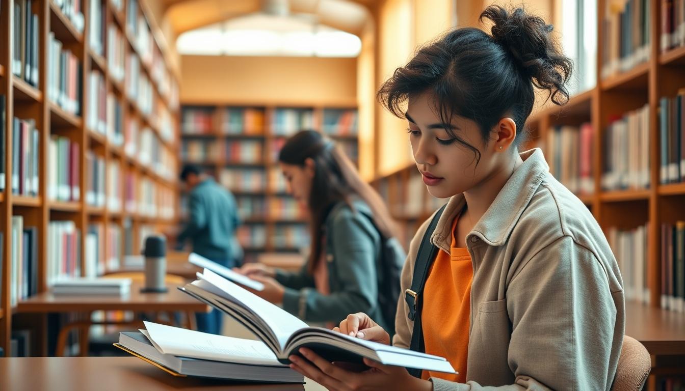 Students studying together in modern classroom